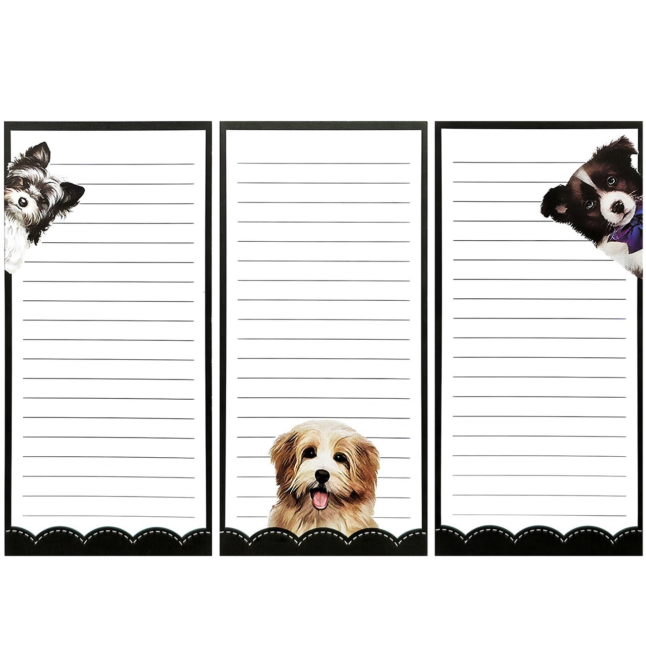 Wrapables Magnetic Notepads for Refrigerator, To-Do lists, Grocery Shopping, Memo, Reminders (Set of 3)